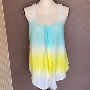 Addison tank top ombré yellow and‎ blue,white small